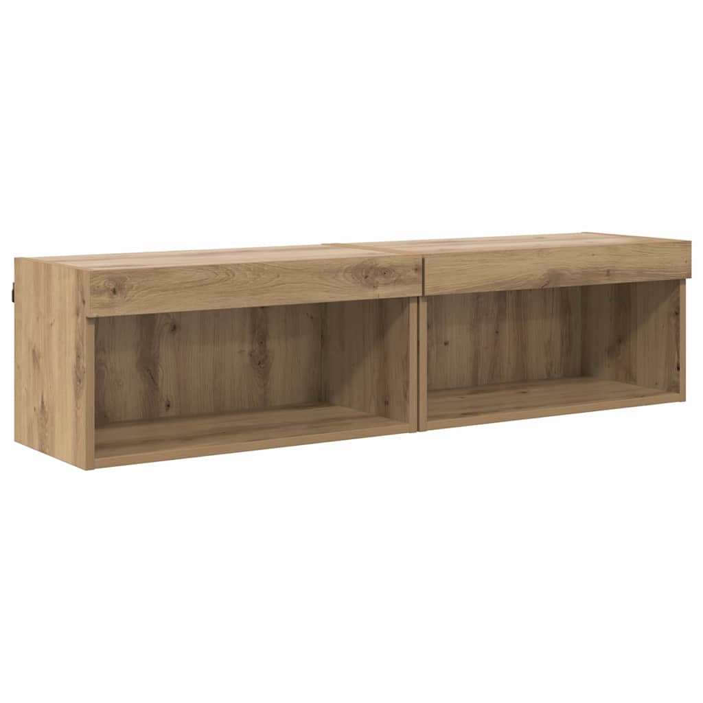 Fernsehtische 2 pcs Artisan-Eiche 60 x 30 x 30 cm Holzwerkstoff