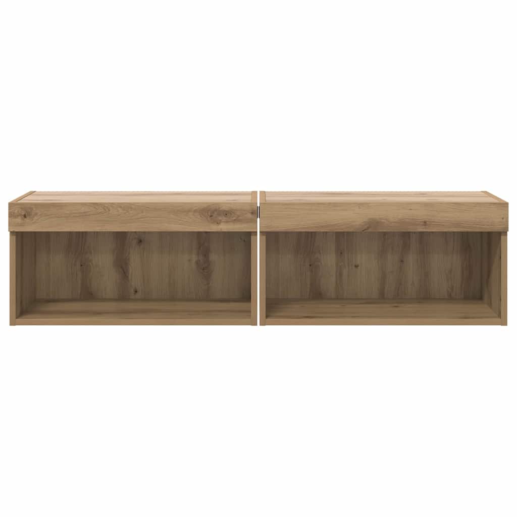 Fernsehtische 2 pcs Artisan-Eiche 60 x 30 x 30 cm Holzwerkstoff