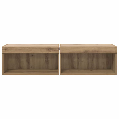 Fernsehtische 2 pcs Artisan-Eiche 60 x 30 x 30 cm Holzwerkstoff