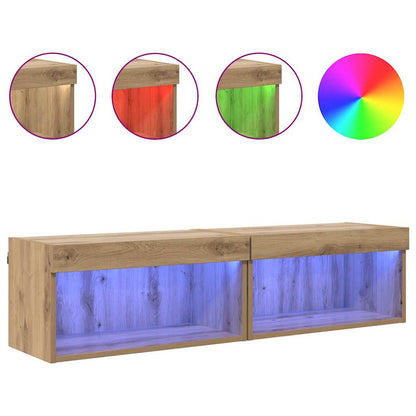 Fernsehtische 2 pcs Artisan-Eiche 60 x 30 x 30 cm Holzwerkstoff