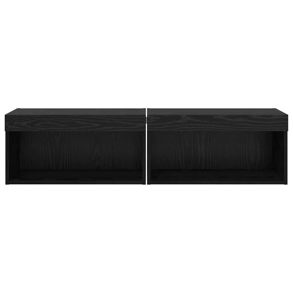 Fernsehtische 2 pcs Schwarz Eichen-Optik 60 x 30 x 30 cm