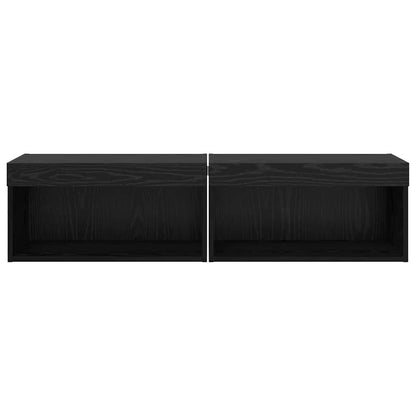 Fernsehtische 2 pcs Schwarz Eichen-Optik 60 x 30 x 30 cm