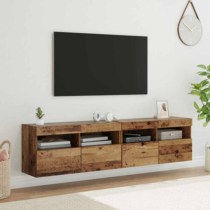 TV-Wandregale 2 pcs Altholz 80 x 30 x 40 cm Holzwerkstoff