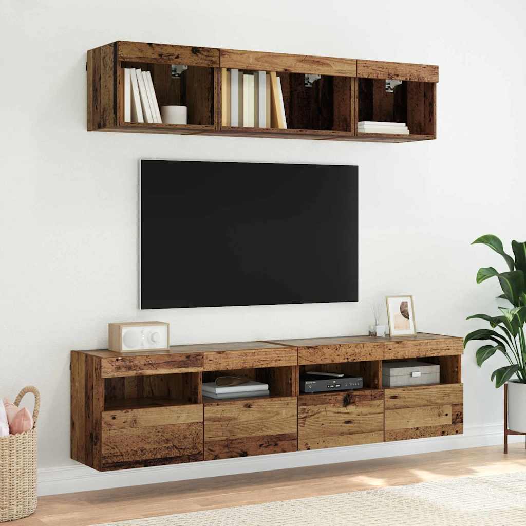 TV-Wandregale 2 pcs Altholz 80 x 30 x 40 cm Holzwerkstoff
