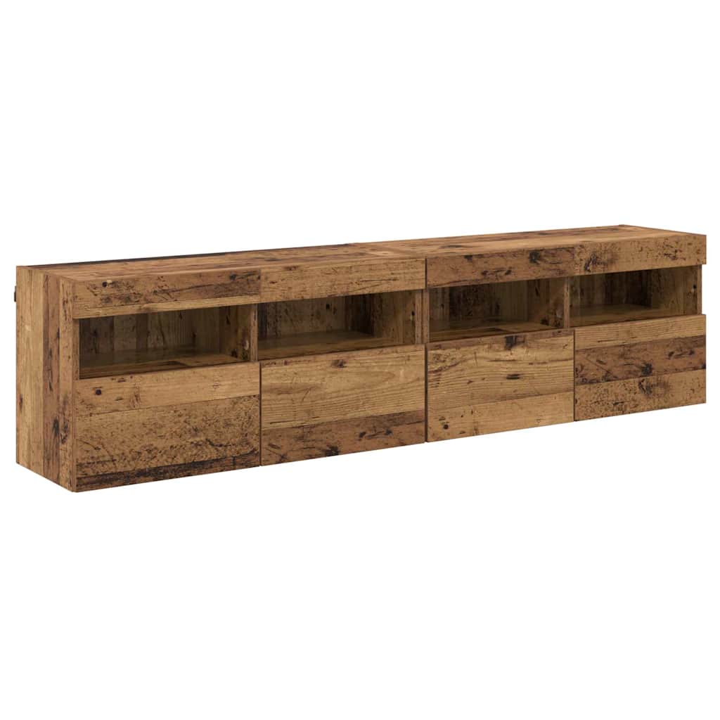 TV-Wandregale 2 pcs Altholz 80 x 30 x 40 cm Holzwerkstoff