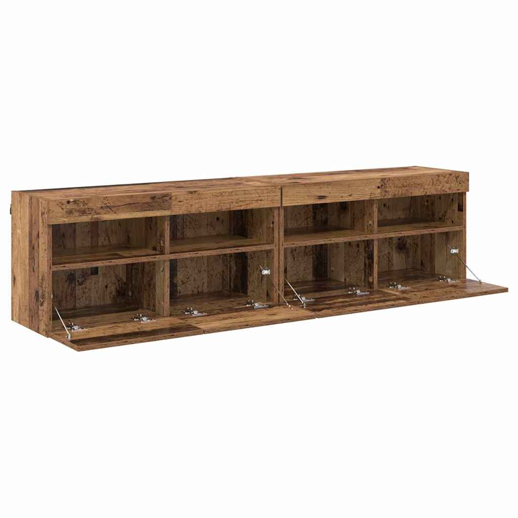 TV-Wandregale 2 pcs Altholz 80 x 30 x 40 cm Holzwerkstoff