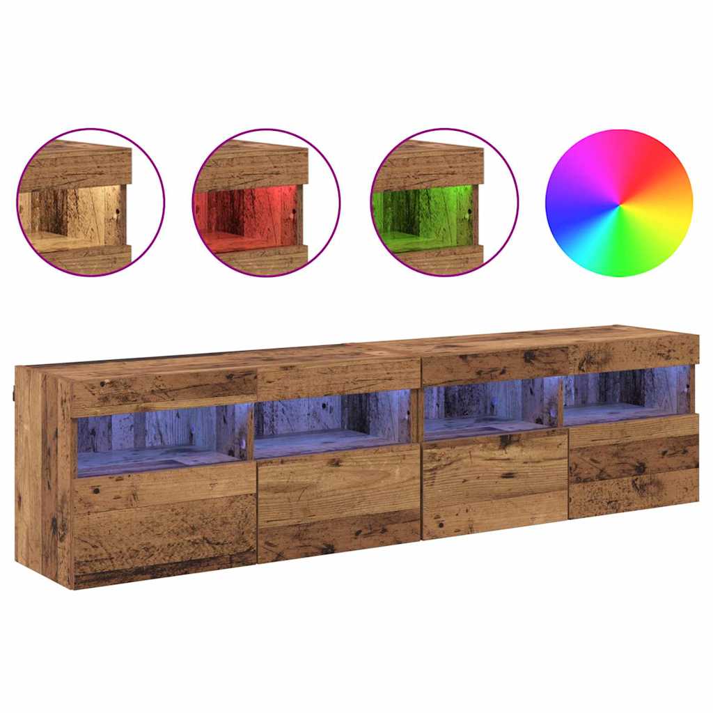 TV-Wandregale 2 pcs Altholz 80 x 30 x 40 cm Holzwerkstoff