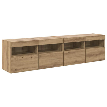 TV-Wandregale 2 pcs Artisan-Eiche 80 x 30 x 40 cm Holzwerkstoff