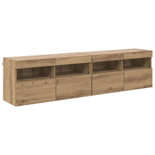 TV-Wandregale 2 pcs Artisan-Eiche 80 x 30 x 40 cm Holzwerkstoff