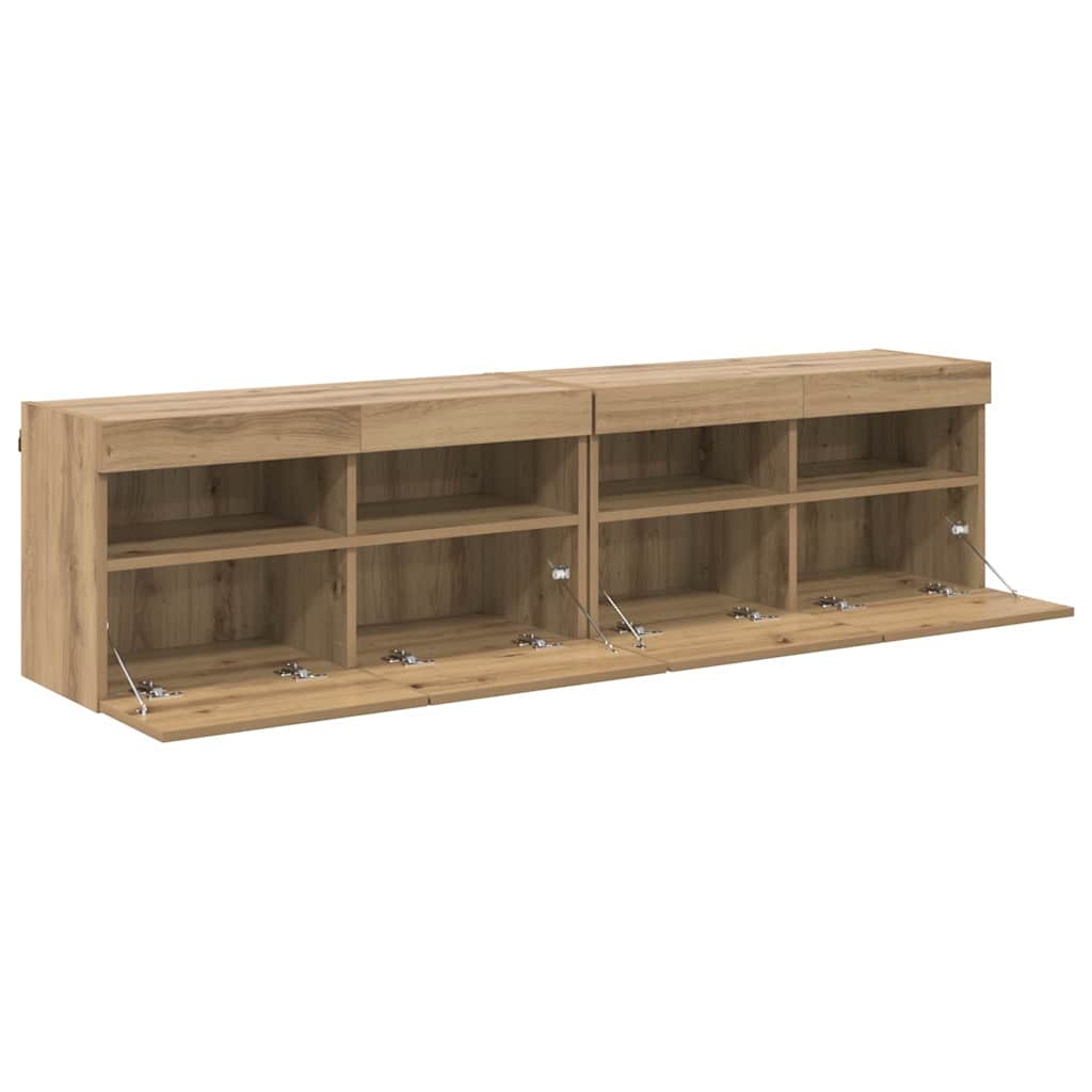 TV-Wandregale 2 pcs Artisan-Eiche 80 x 30 x 40 cm Holzwerkstoff