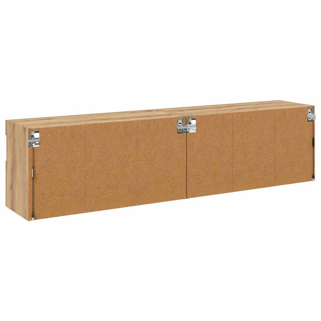 TV-Wandregale 2 pcs Artisan-Eiche 80 x 30 x 40 cm Holzwerkstoff