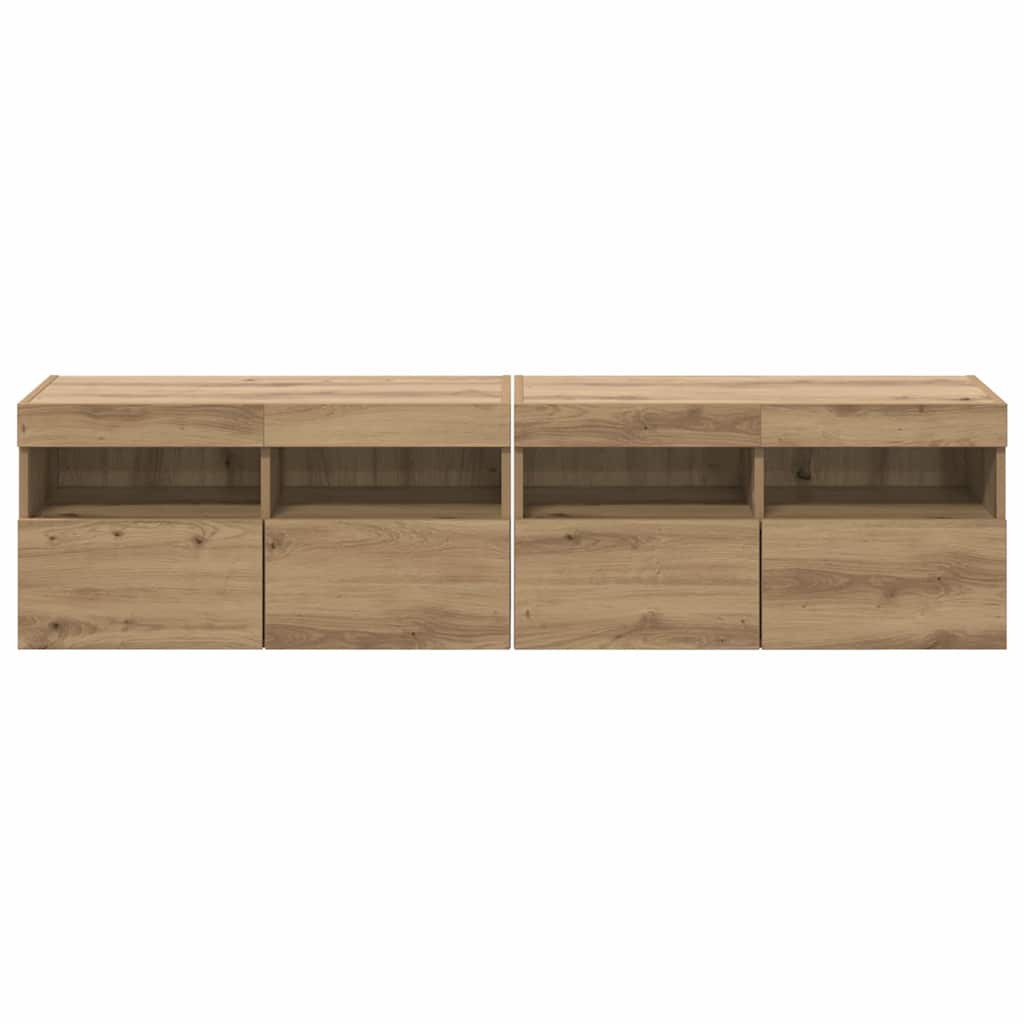 TV-Wandregale 2 pcs Artisan-Eiche 80 x 30 x 40 cm Holzwerkstoff