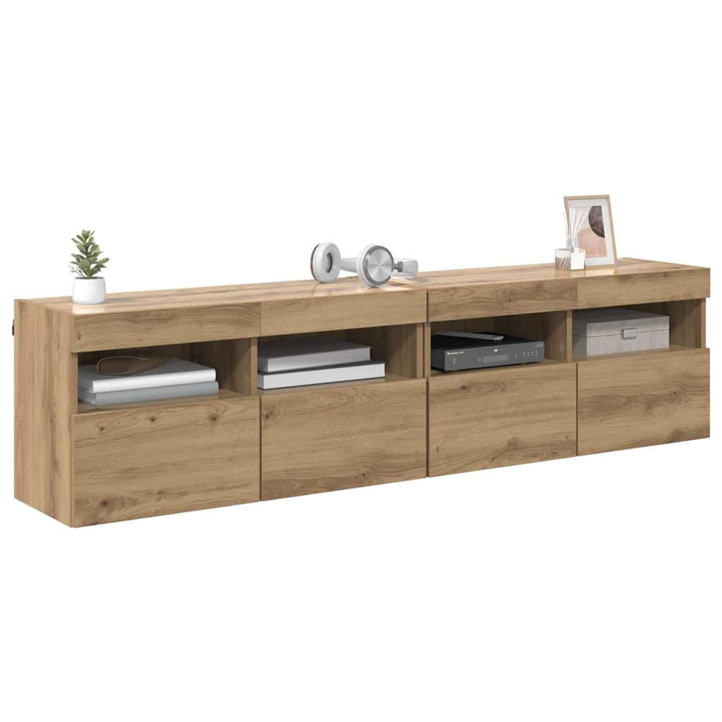 TV-Wandregale 2 pcs Artisan-Eiche 80 x 30 x 40 cm Holzwerkstoff