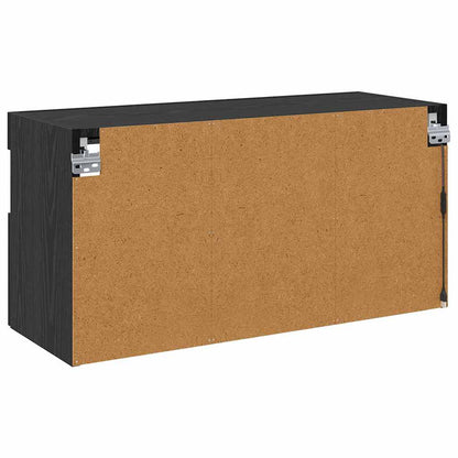 TV-Wandschrank Schwarz Eichen-Optik 80 x 30 x 40 cm