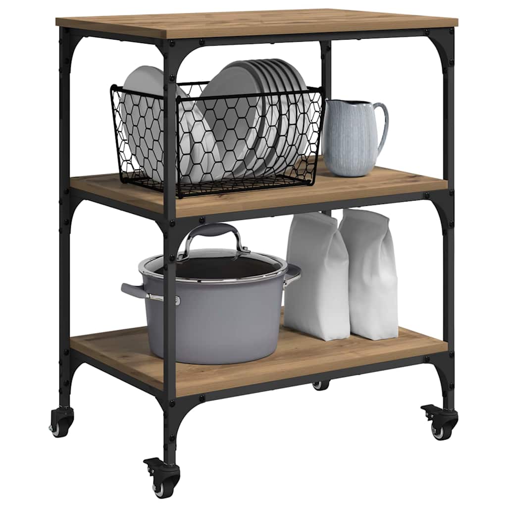 Küchentrolley Artisan-Eiche 60 x 41 x 76 cm Holzwerkstoff