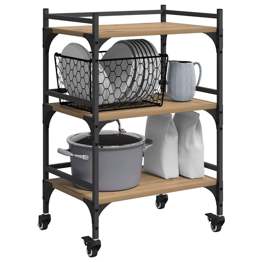 Küchentrolley Artisan-Eiche 50 x 35 x 75,5 cm Holzwerkstoff