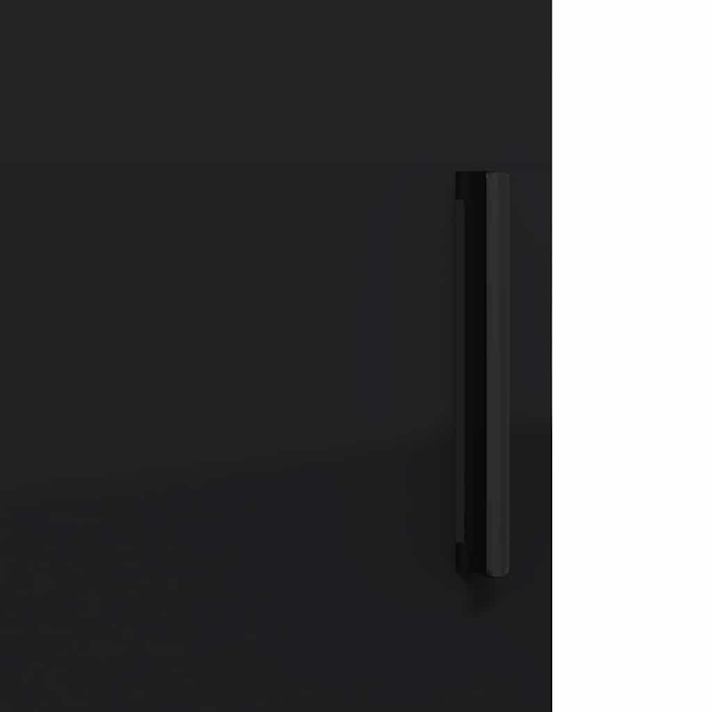 Badezimmerschrank mit Speicher mit Tür Schwarz 61 x 35 x 64 cm