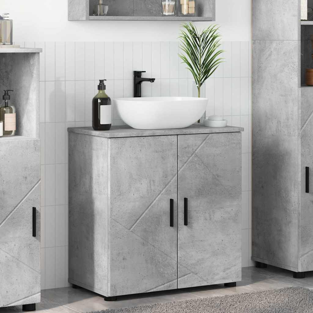 Badezimmerschrank mit Speicher Beton Grau 61 x 35 x 64 cm