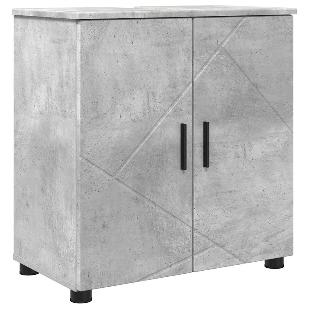 Badezimmerschrank mit Speicher Beton Grau 61 x 35 x 64 cm
