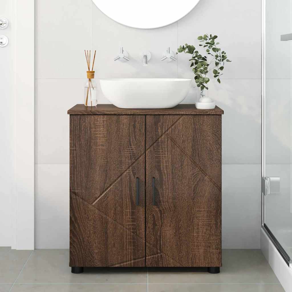 Badezimmerschrank mit Tür Braun Eichen-Optik 61 x 35 x 64 cm