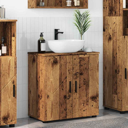 Badezimmerschrank mit Speicher mit Tür Altholz 61 x 35 x 64 cm
