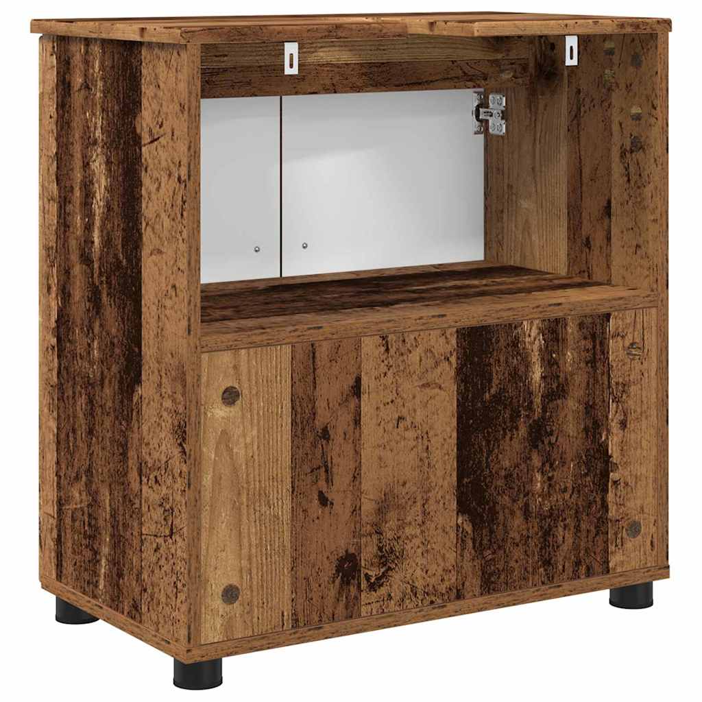 Badezimmerschrank mit Speicher mit Tür Altholz 61 x 35 x 64 cm