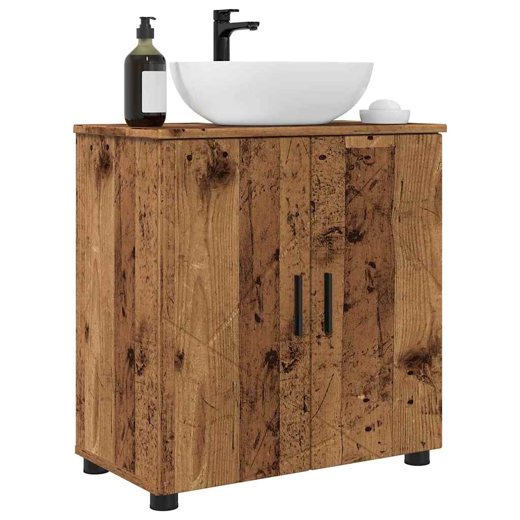 Badezimmerschrank mit Speicher mit Tür Altholz 61 x 35 x 64 cm