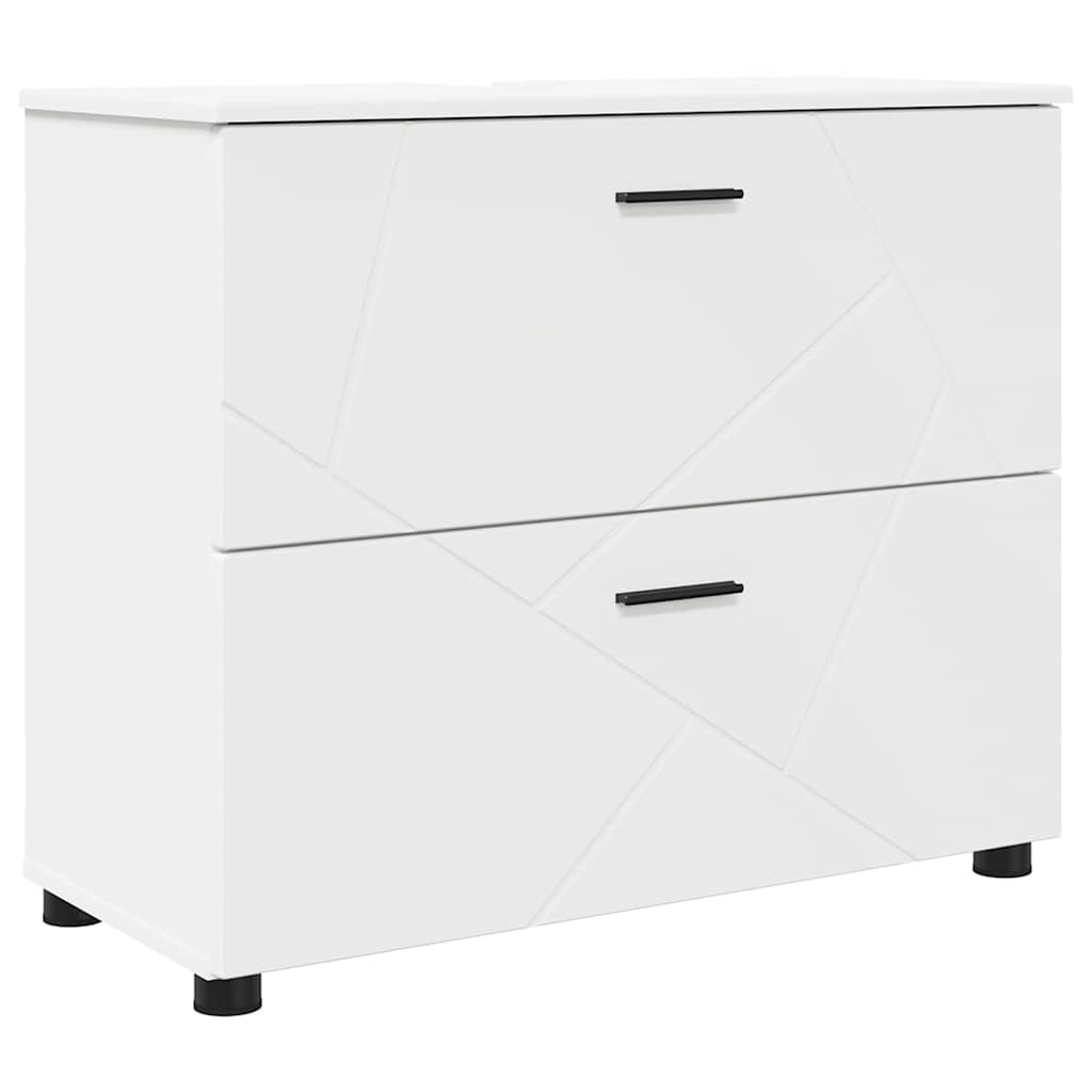 Badezimmer Schrank Weiß 76,5 x 35 x 64 cm Holzwerkstoff
