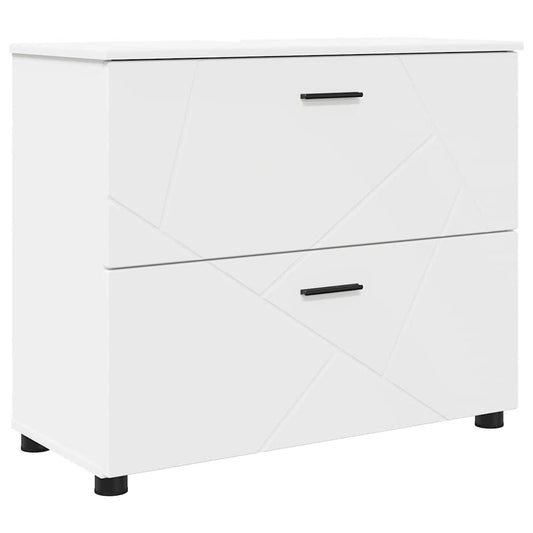 Badezimmer Schrank Weiß 76,5 x 35 x 64 cm Holzwerkstoff