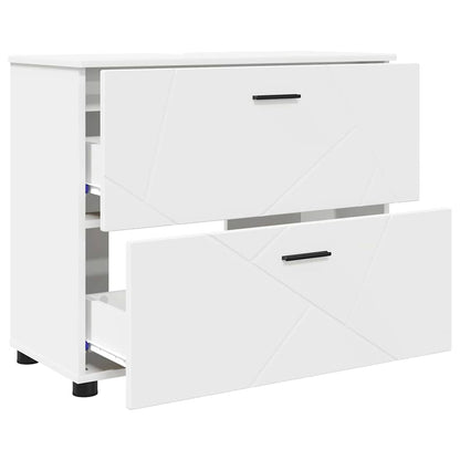 Badezimmer Schrank Weiß 76,5 x 35 x 64 cm Holzwerkstoff