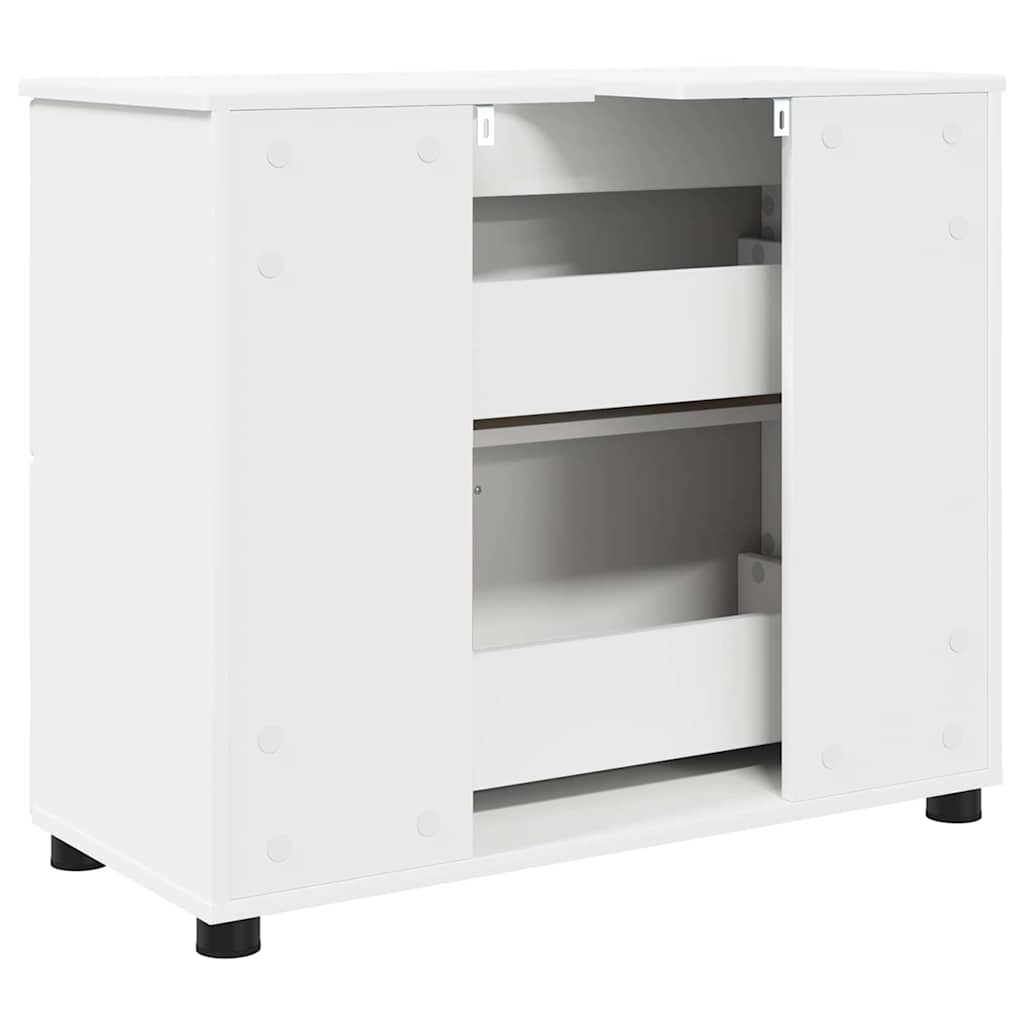 Badezimmer Schrank Weiß 76,5 x 35 x 64 cm Holzwerkstoff
