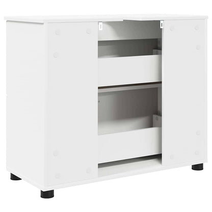 Badezimmer Schrank Weiß 76,5 x 35 x 64 cm Holzwerkstoff