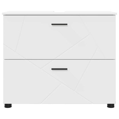 Badezimmer Schrank Weiß 76,5 x 35 x 64 cm Holzwerkstoff