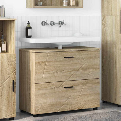 Badezimmerschrank mit Schubladen Sonoma-Eiche 76,5 x 35 x 64 cm
