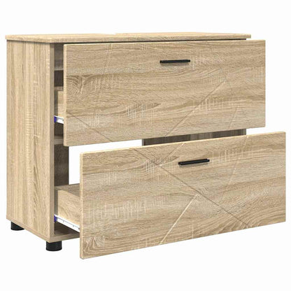 Badezimmerschrank mit Schubladen Sonoma-Eiche 76,5 x 35 x 64 cm