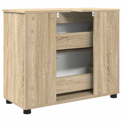 Badezimmerschrank mit Schubladen Sonoma-Eiche 76,5 x 35 x 64 cm