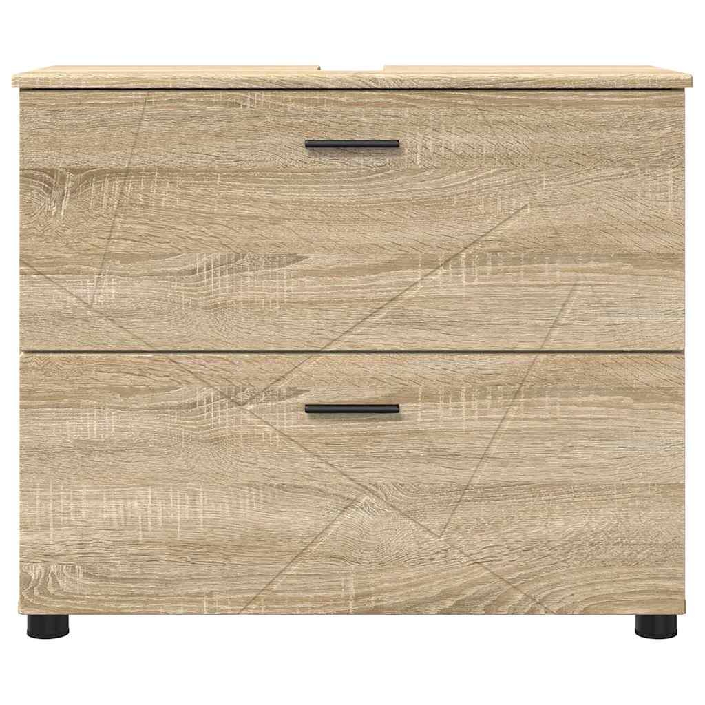 Badezimmerschrank mit Schubladen Sonoma-Eiche 76,5 x 35 x 64 cm