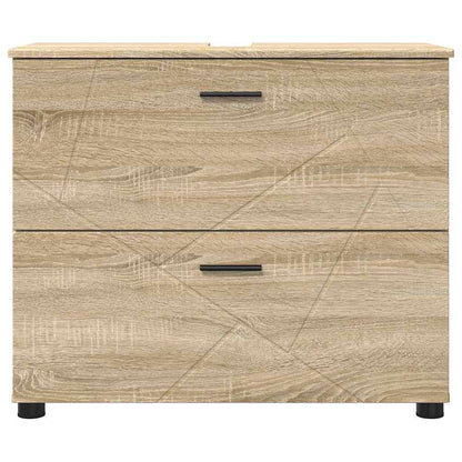 Badezimmerschrank mit Schubladen Sonoma-Eiche 76,5 x 35 x 64 cm