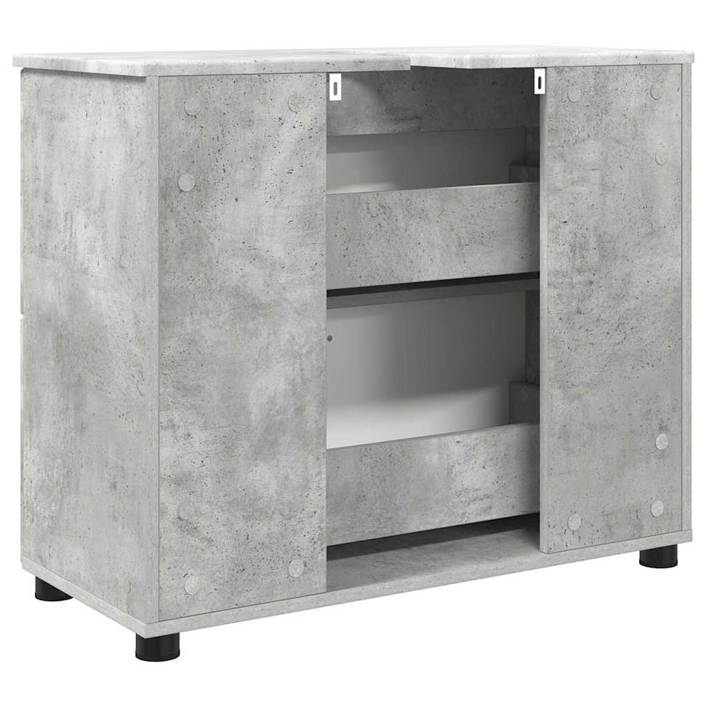 Badezimmerschrank mit Schubladen Beton Grau 76,5 x 35 x 64 cm