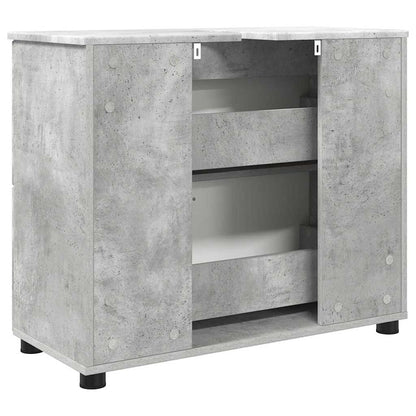 Badezimmerschrank mit Schubladen Beton Grau 76,5 x 35 x 64 cm