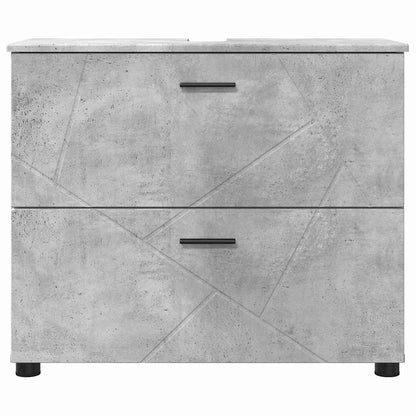 Badezimmerschrank mit Schubladen Beton Grau 76,5 x 35 x 64 cm