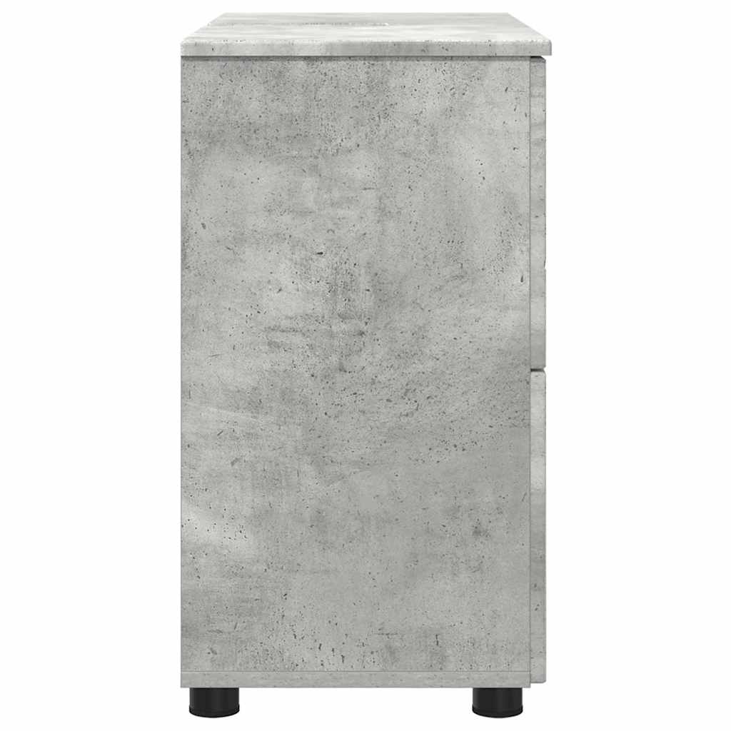 Badezimmerschrank mit Schubladen Beton Grau 76,5 x 35 x 64 cm