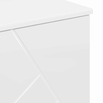 Badezimmer Schrank Hochglanz-Weiß 76,5 x 35 x 64 cm