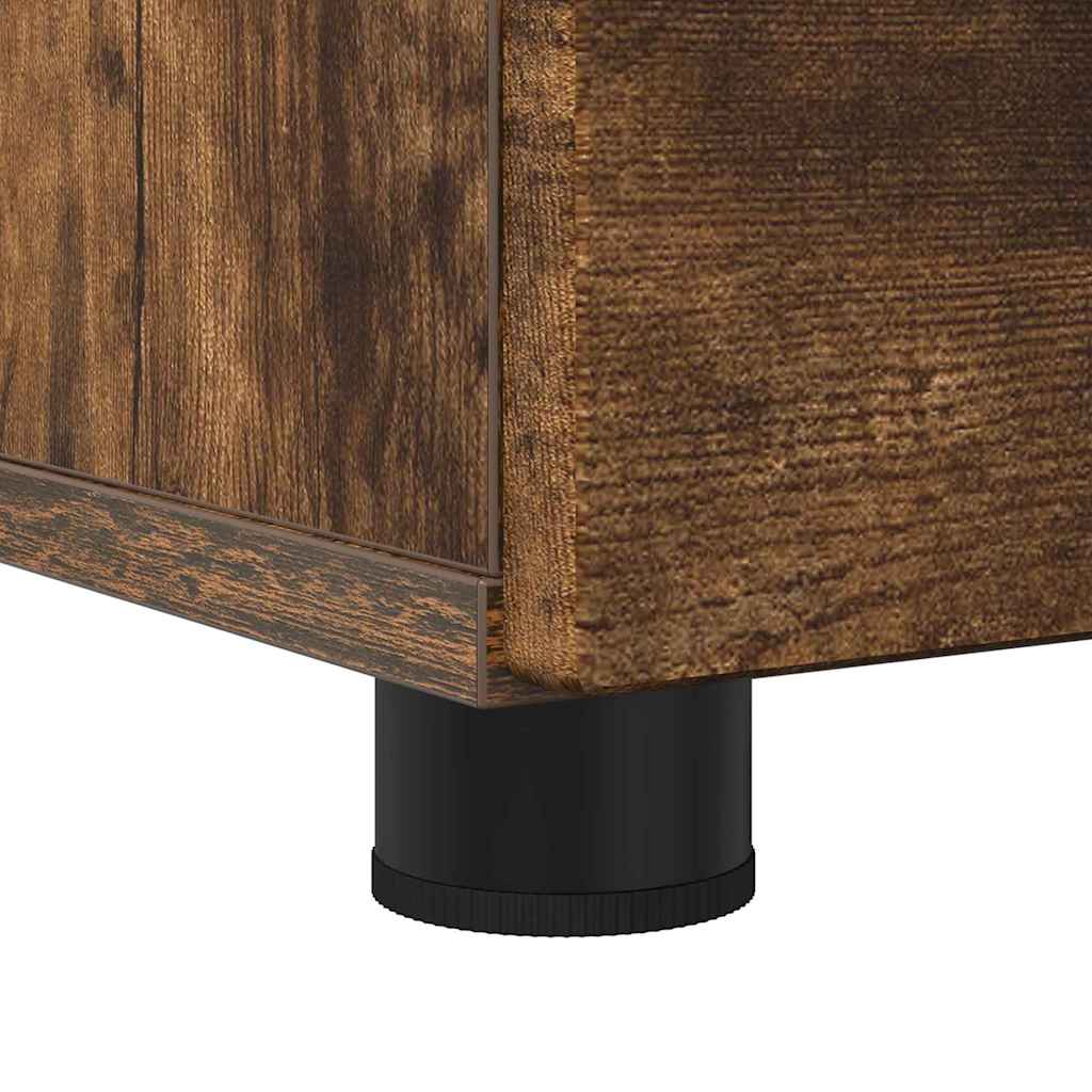 Badezimmerschrank mit Tür Geräucherte Eiche 76,5 x 35 x 64 cm