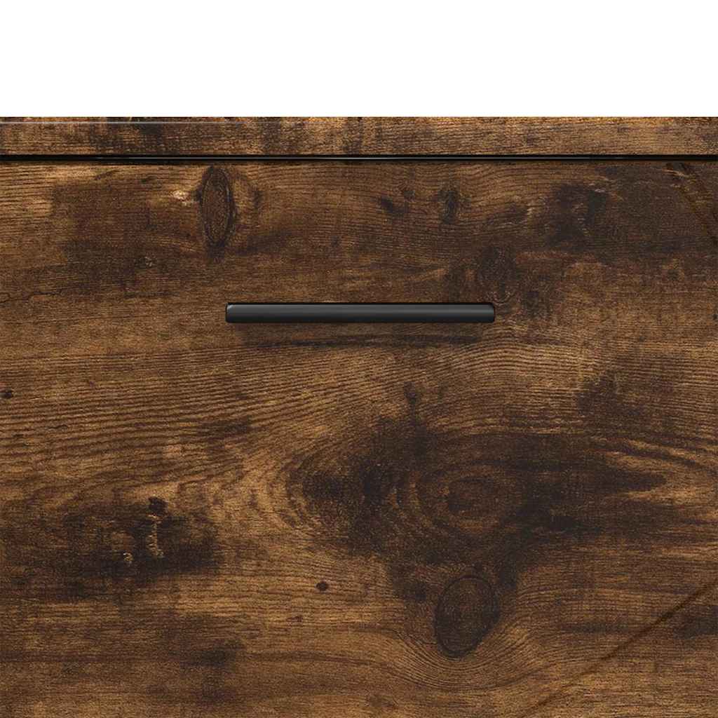 Badezimmerschrank mit Tür Geräucherte Eiche 76,5 x 35 x 64 cm