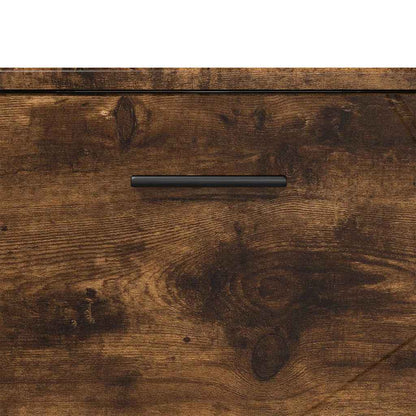 Badezimmerschrank mit Tür Geräucherte Eiche 76,5 x 35 x 64 cm