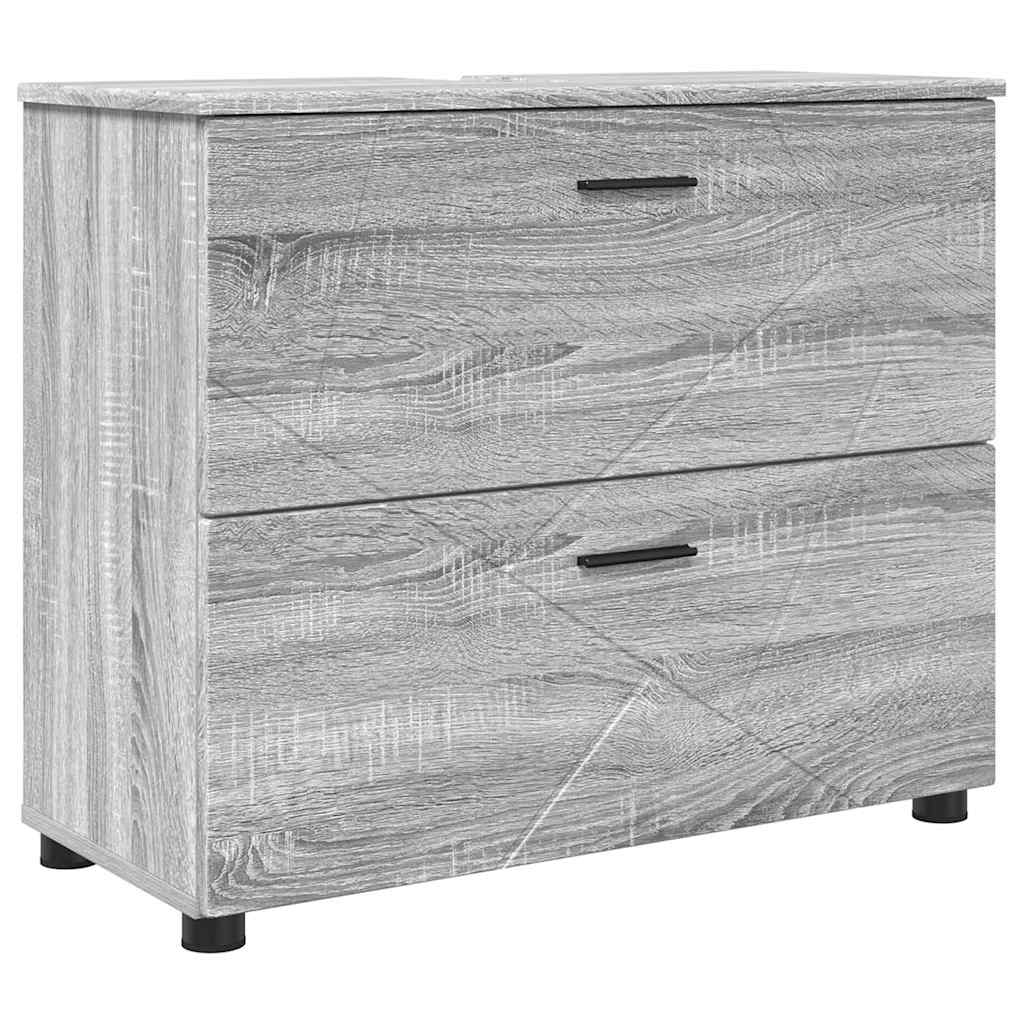 Badezimmerschrank mit Speicher Graues Sonoma 76,5 x 35 x 64 cm
