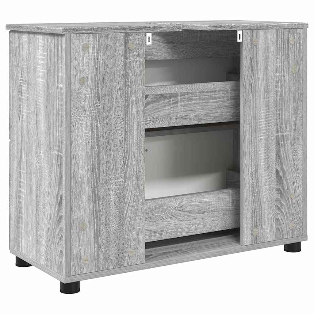 Badezimmerschrank mit Speicher Graues Sonoma 76,5 x 35 x 64 cm