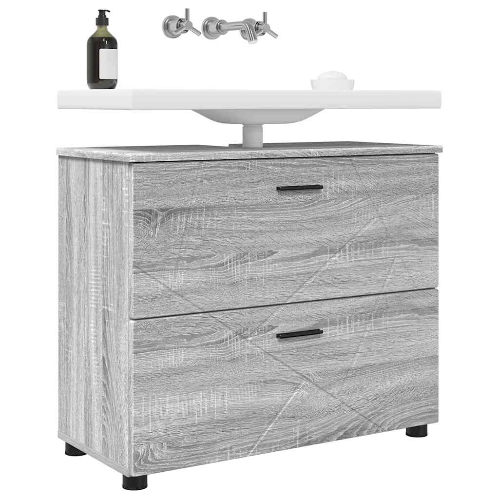 Badezimmerschrank mit Speicher Graues Sonoma 76,5 x 35 x 64 cm