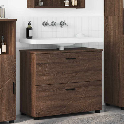 Badezimmerschrank mit Tür Braun Eichen-Optik 76,5 x 35 x 64 cm